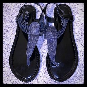 3/$20 New black sparkle sandals